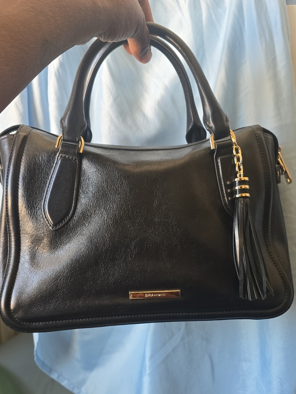 Brahmin Micaela  Black Leather Satchel